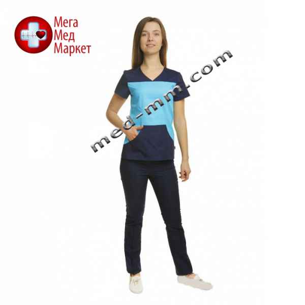 Купить Медицинский костюм Сидней голубой/синий №1063 цена, характеристики, отзывы